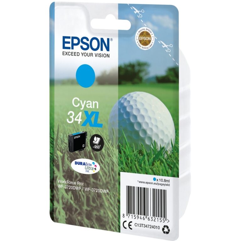 Epson Golf ball 34XL DURABrite Ultra Single Cyan Ink
