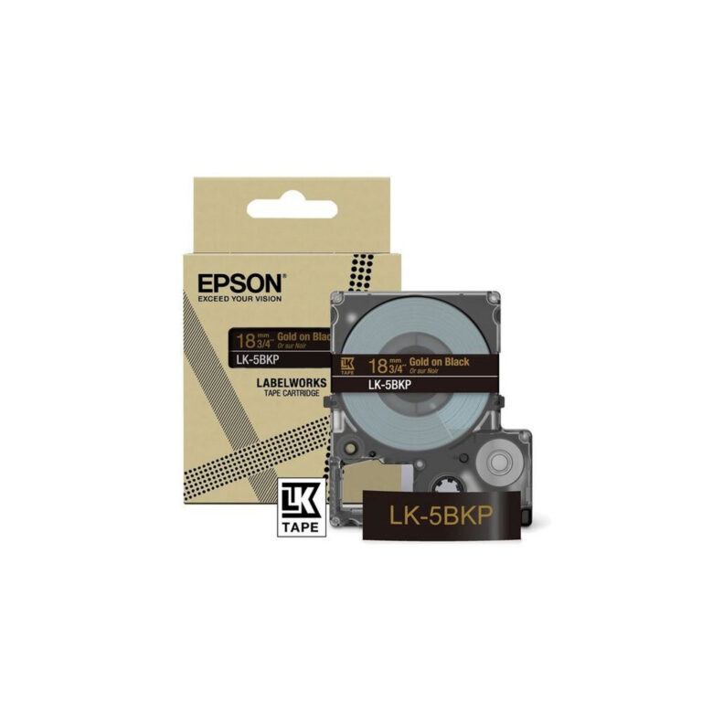 Epson Metallic Tape – Black/Gold 18mm(9m) – LK-5BKP