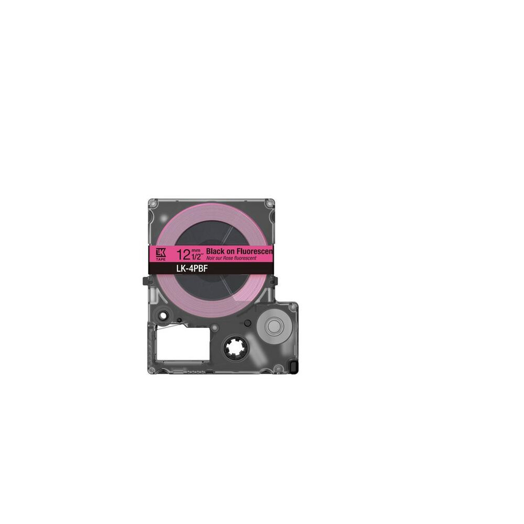 Epson Colour Tape – Fluorescent Pink/Black 12mm(5m) – LK-4PBF - Image 2