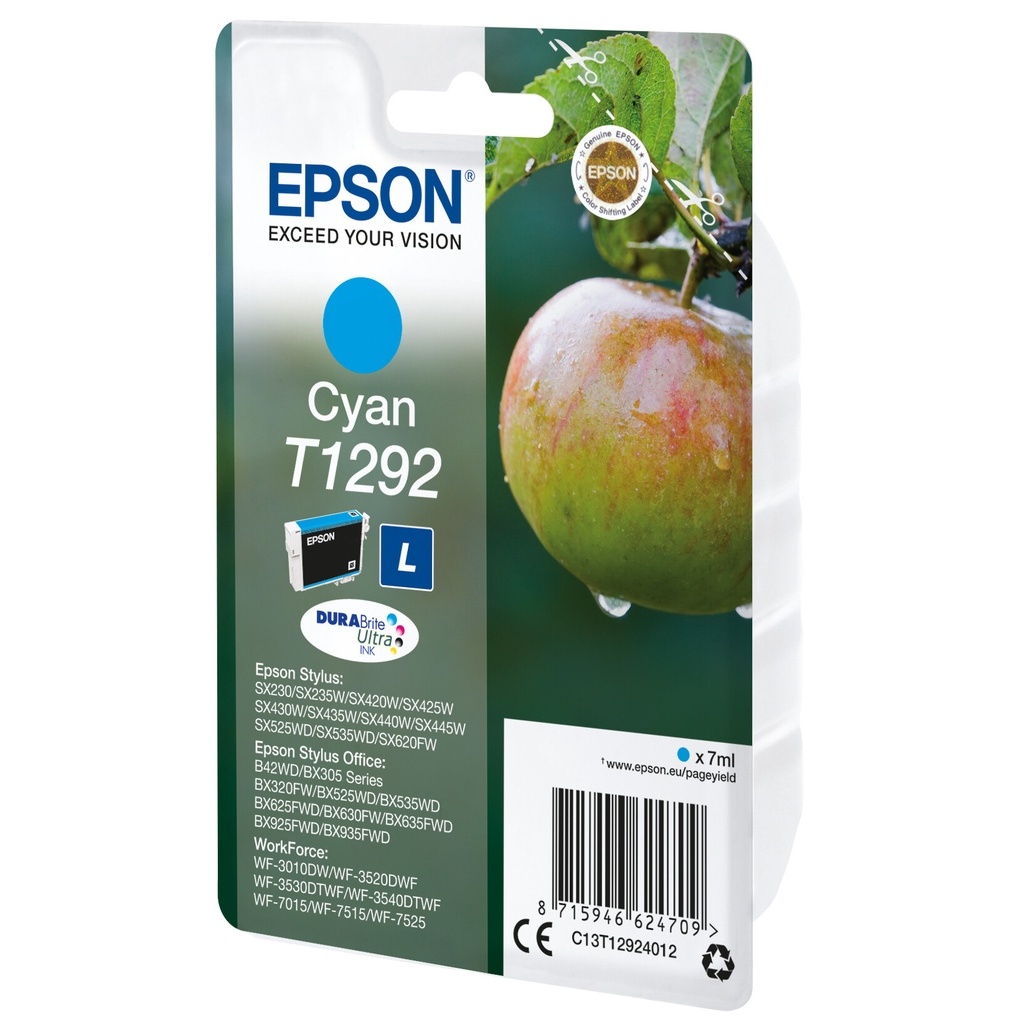 Epson T1292 Apple DURABrite Ultra Single Cyan Ink