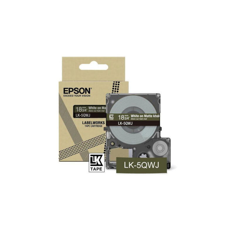 Epson Matte Tape – Khaki/White 18mm(8m) – LK-5QWJ