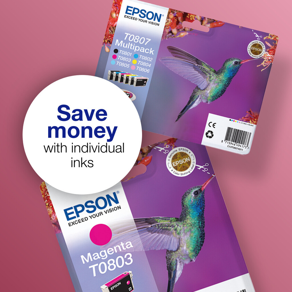 Epson Hummingbird Singlepack Black T0801 Claria Photographic Ink - Image 5