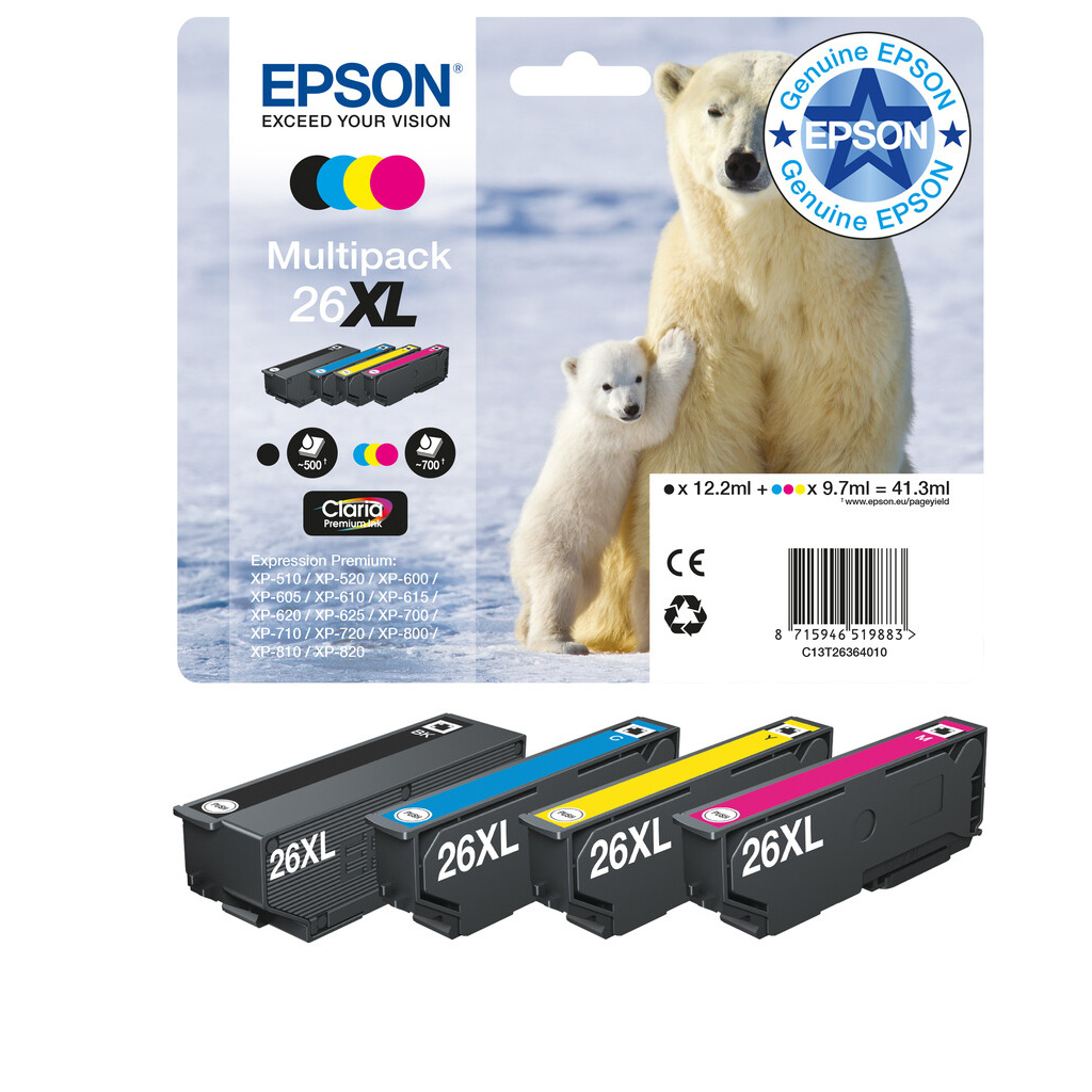 Epson Polar bear 26XL Claria Premium Multipack 4-colours Ink - Image 2