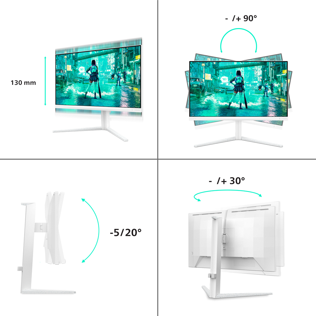 Philips Evnia 24M2N3201A/00 computer monitor 60.5 cm (23.8") 1920 x 1080 pixels Full HD LCD White - Image 6