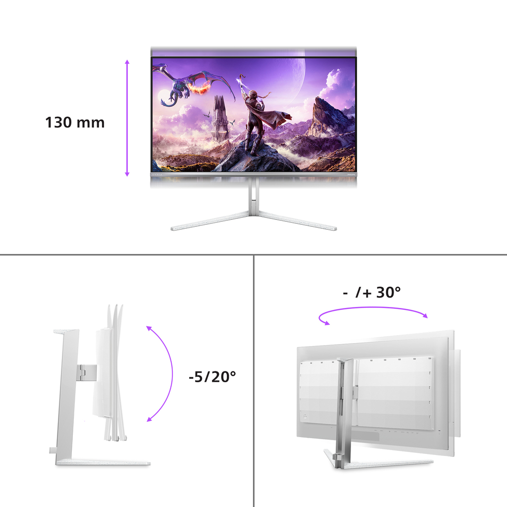 Philips Evnia 8000 32M2N8900/00 computer monitor 80 cm (31.5") 3840 x 2160 pixels 4K Ultra HD QD-OLED White - Image 7