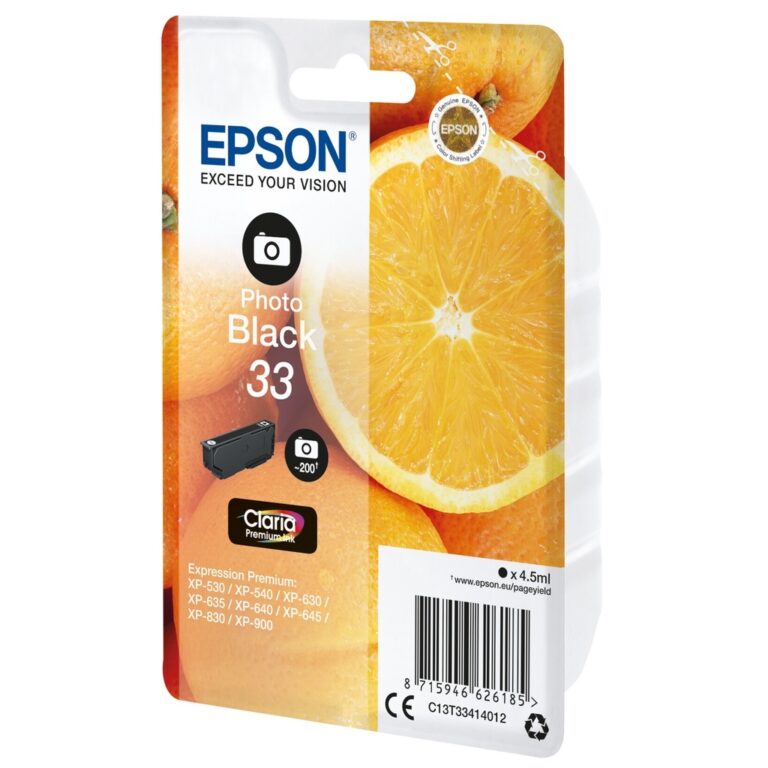 Epson Oranges 33 Claria Premium Single Photo Black Ink