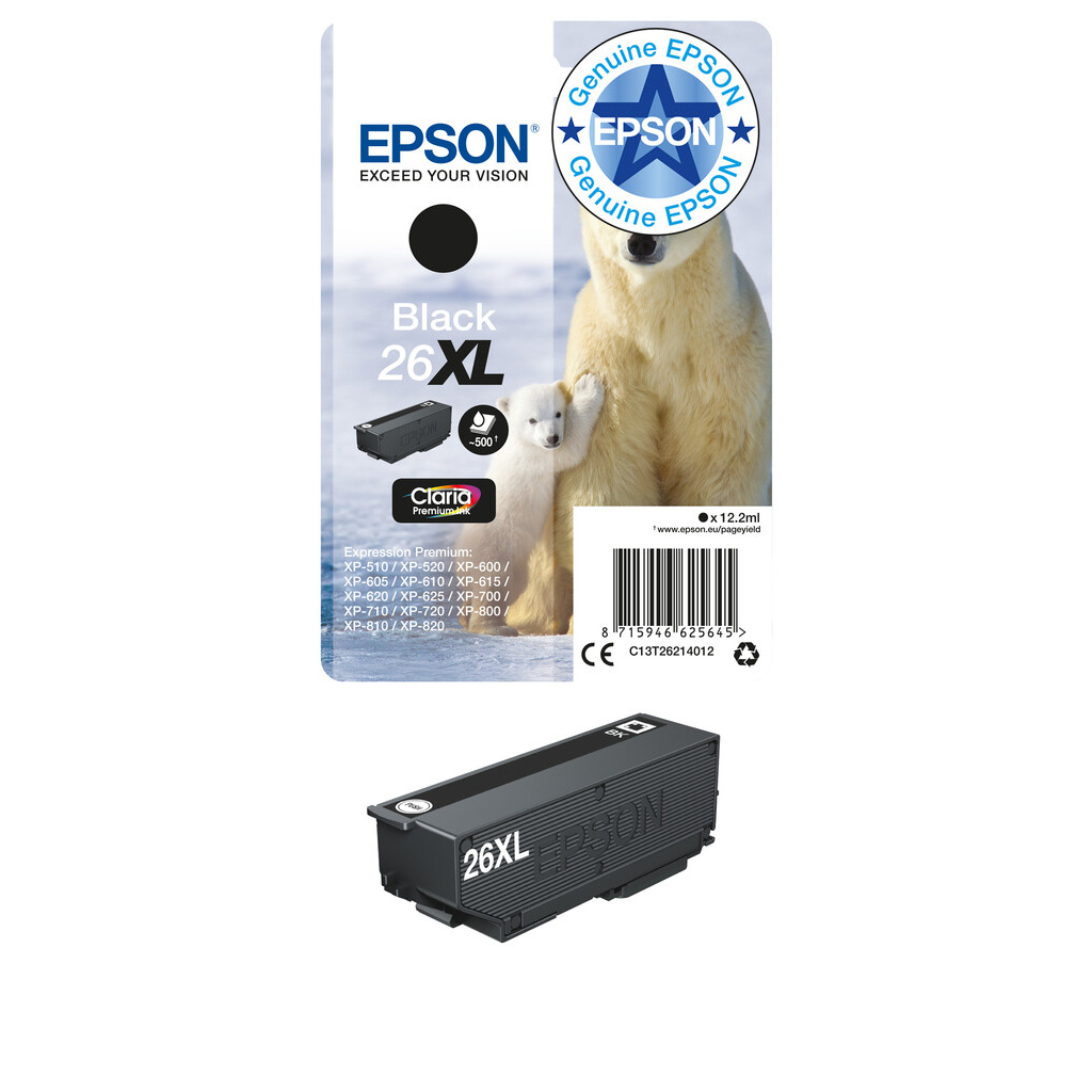 Epson 26XL Polar bear Claria Premium Single Black Ink - Image 2