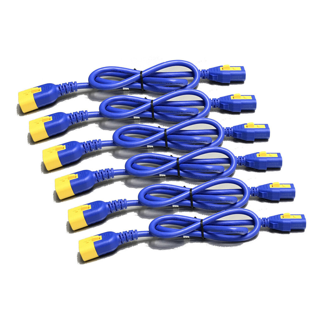 APC Power Cord Kit (6 ea), Locking, C13 to C14, 1.2m, Blue - Image 3