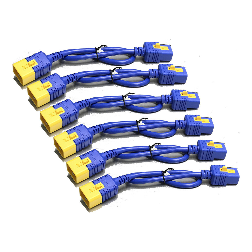 APC Power Cord Kit (6 ea), Locking, C19 to C20, 1.8m, Blue - Image 3