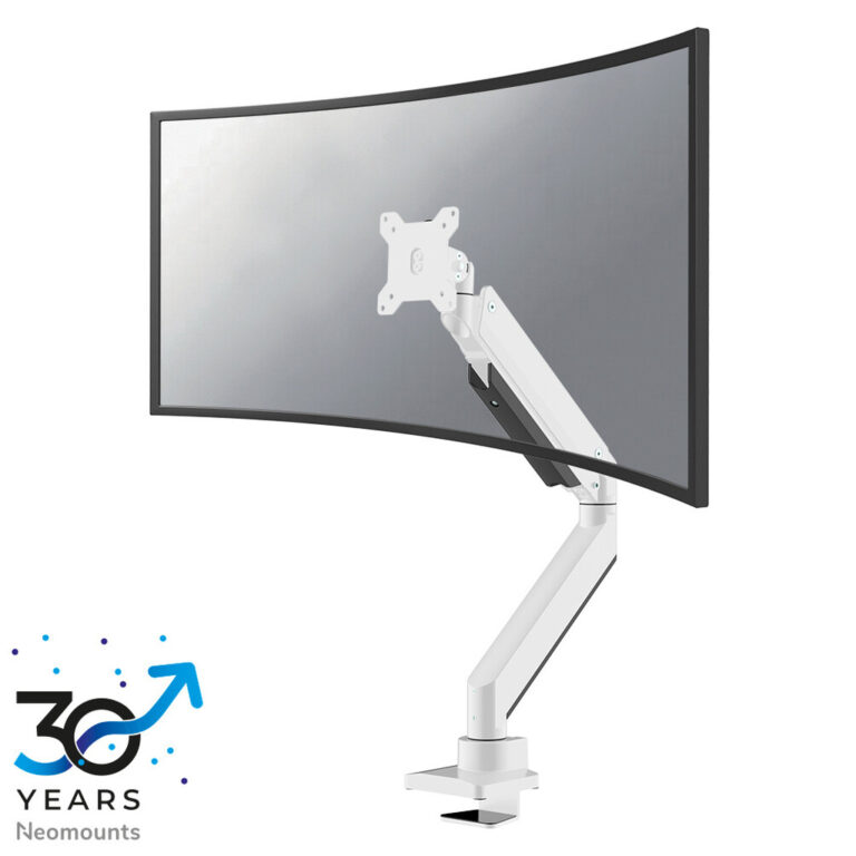Neomounts NM-D775WHITEPLUS Monitor arm 10-49" - gas spring - Topfix - 180°-stop