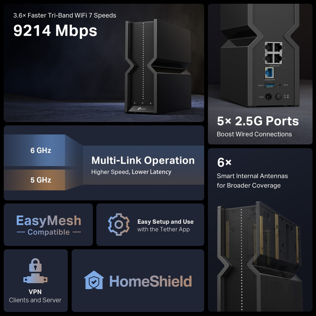 TP-Link Archer BE9300 Tri-Band Wi-Fi 7 Router - Image 10