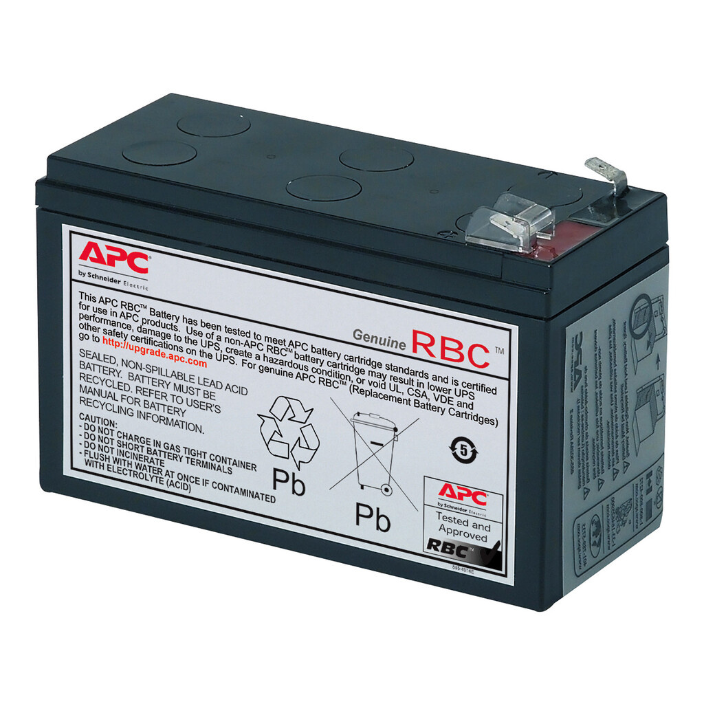 APC Replacement Battery Cartridge, Valve regulated lead–acid battery, 7Ah, 12VDC, 2-year warranty