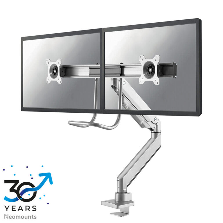 Neomounts NM-D775DXSILVER Monitor arm 10-32" - gas spring - Topfix - 180°-stop