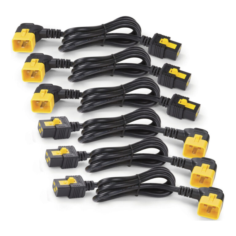 APC Power Cord Kit (6 ea), Locking, C19 to C20 (90 Degree), 0.6m
