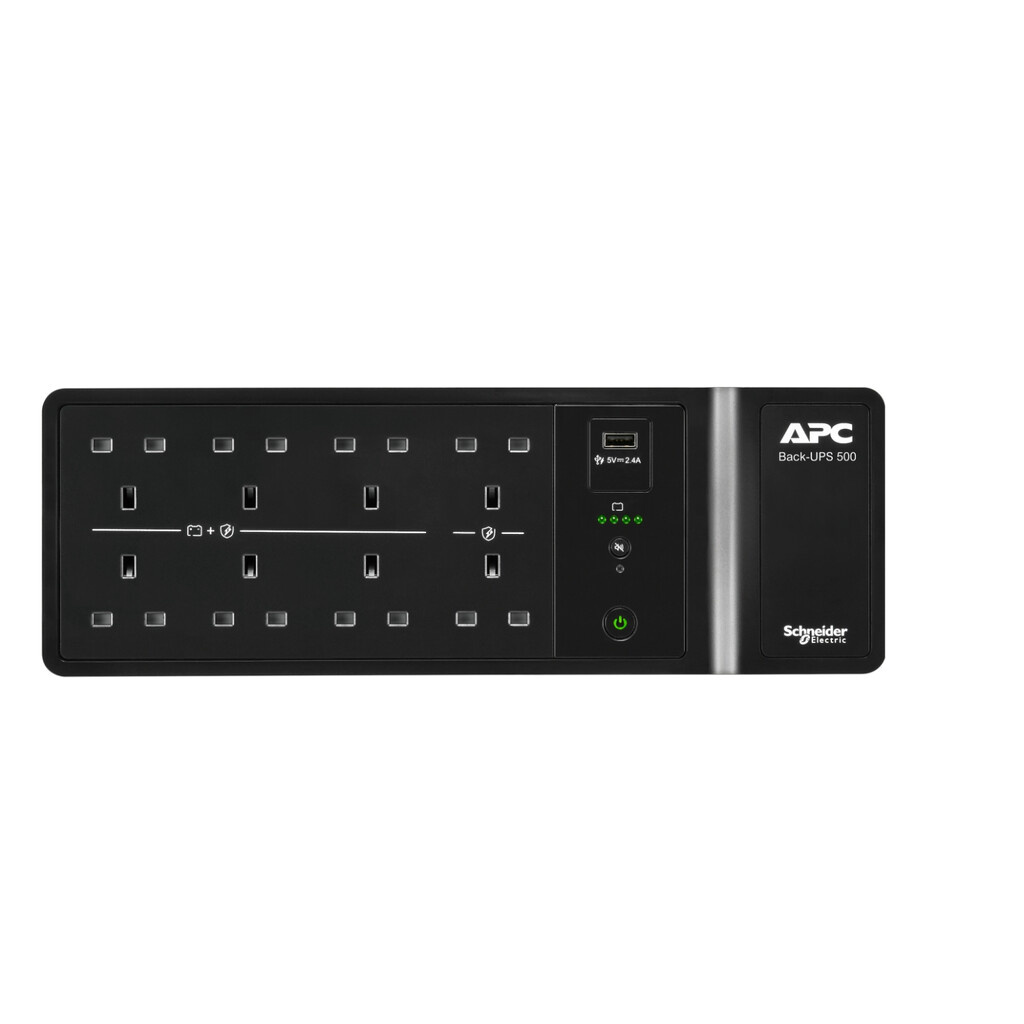 APC Back-UPS, 500VA/300W Floor/Wall Mount, 230V, 8x British BS1363A outlets, USB Type A Port, User Replaceable Battery - Image 4