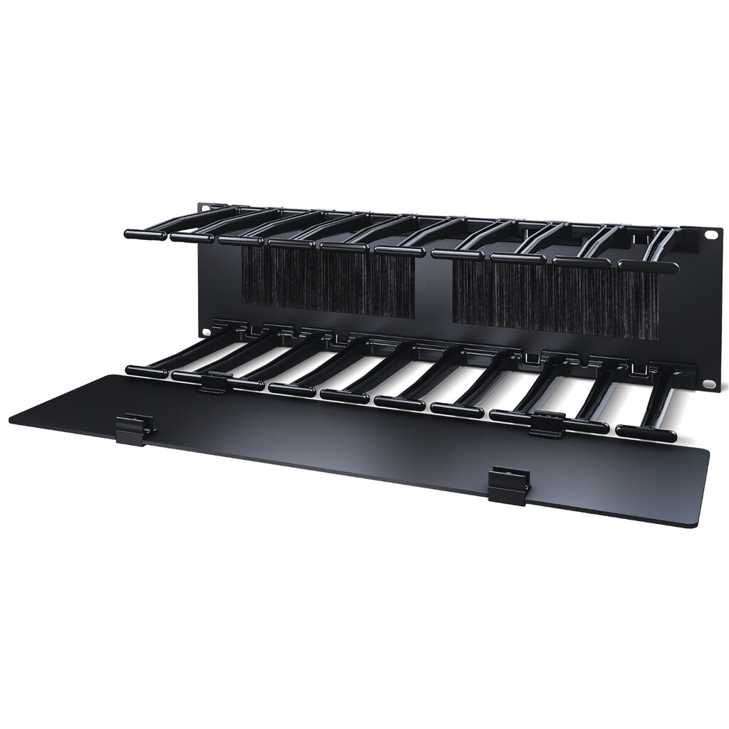 APC NetShelter Cable Management, Horizontal Cable Manager, 3U, Single Side with Cover, 482.6 x 133.35 x 165.1 mm - Image 2