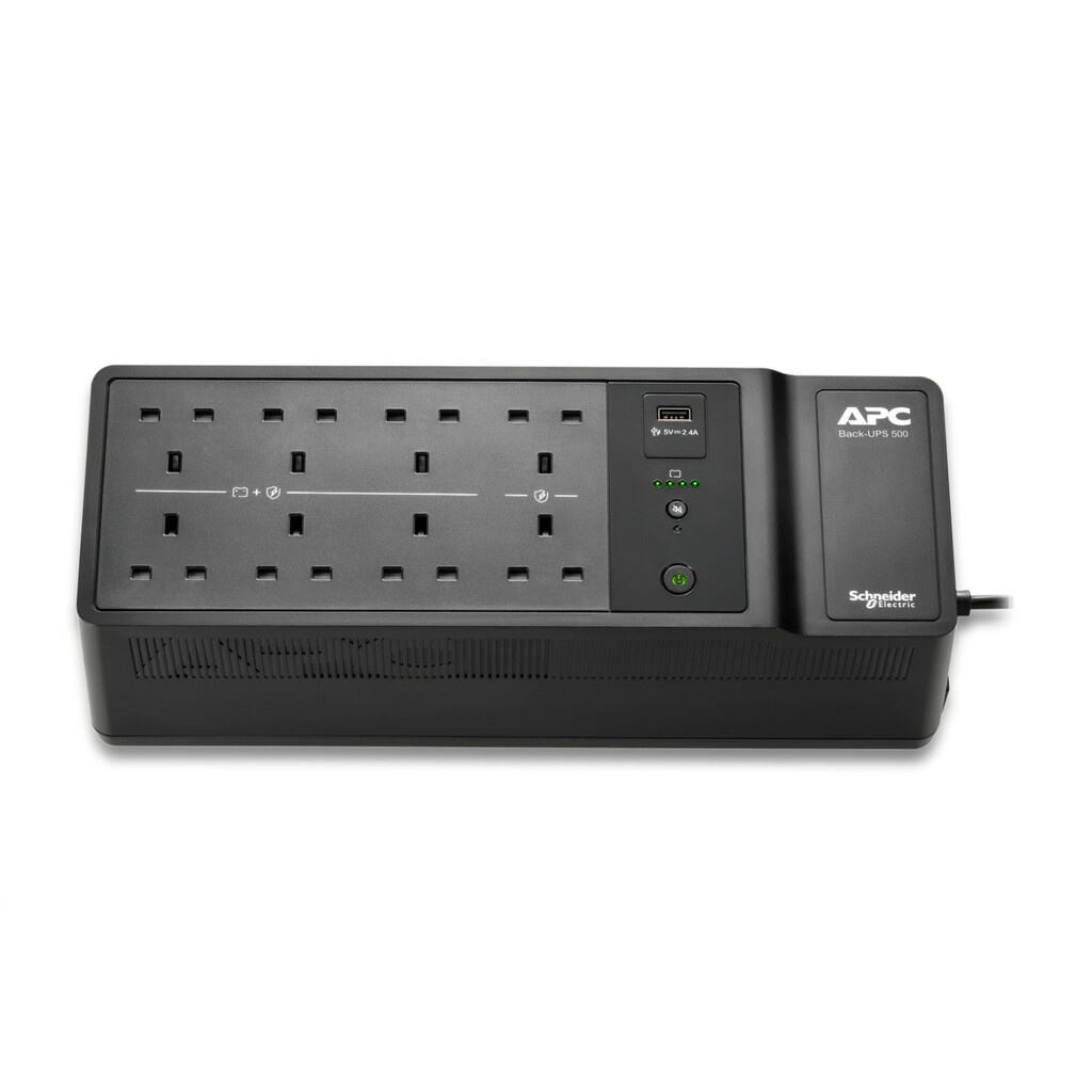 APC Back-UPS, 500VA/300W Floor/Wall Mount, 230V, 8x British BS1363A outlets, USB Type A Port, User Replaceable Battery - Image 3