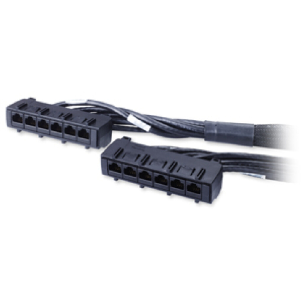 APC 60ft Cat6 UTP, 6x RJ-45 - 6x RJ-45 networking cable Black 18.29 m U/UTP (UTP)