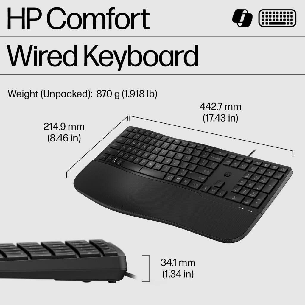 HP 485 Comfort Wired Keyboard - Image 7