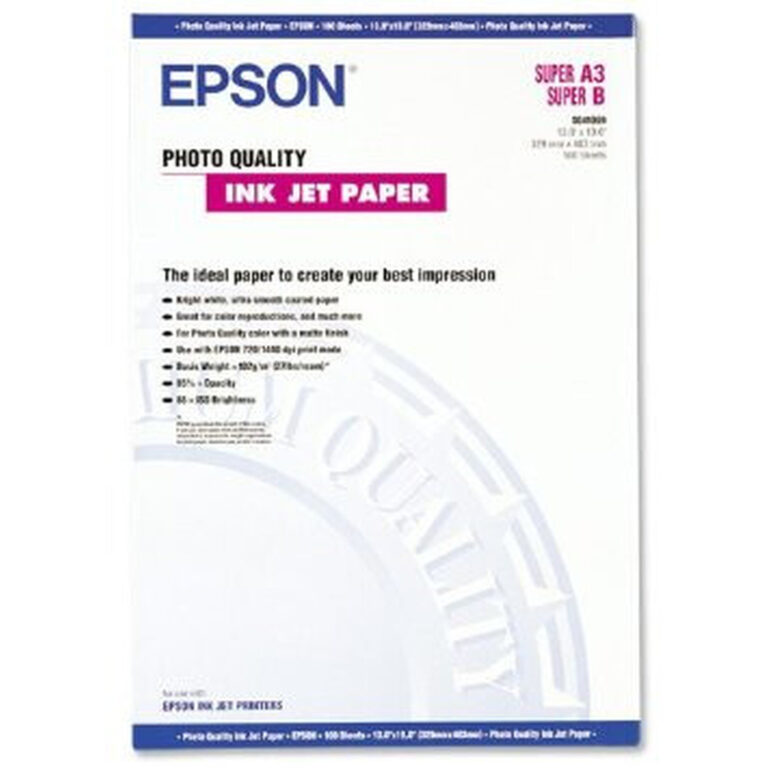 Epson Photo Quality Ink Jet Paper, DIN A3+, 102g/m2, 100 Sheets
