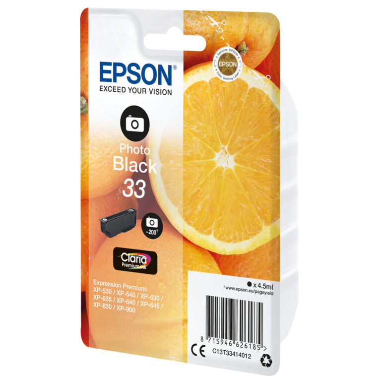 Epson Oranges 33 Claria Premium Single Photo Black Ink