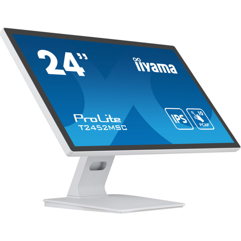 iiyama ProLite T2452MSC-W1 computer monitor 61 cm (24") 1920 x 1080 pixels Full HD LCD Touchscreen Multi-user White