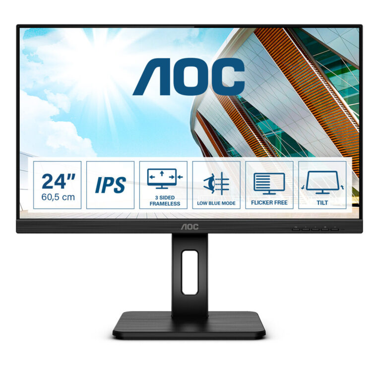 AOC P2 24P2Q computer monitor 60.5 cm (23.8") 1920 x 1080 pixels Full HD LED Black