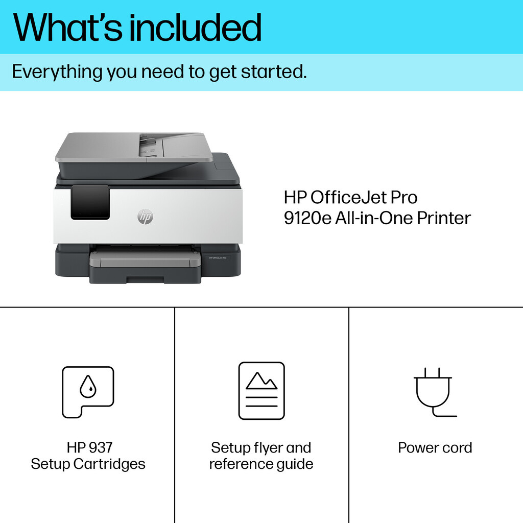 HP OfficeJet Pro 9120e Wireless All-in-One Color Printer, Instant Ink; Two-sided printing - Image 7