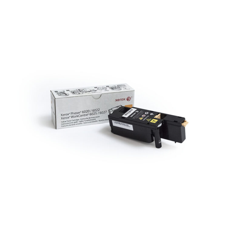 Xerox Genuine Phaser® 6020/6022, WorkCentre® 6025/6027 Yellow Standard capacity Toner Cartridge (1000 Pages) - 106R02