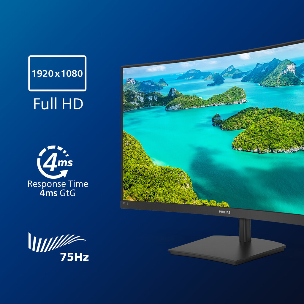 Philips E Line 271E1SCA/00 computer monitor 68.6 cm (27") 1920 x 1080 pixels Full HD LCD Black - Image 8
