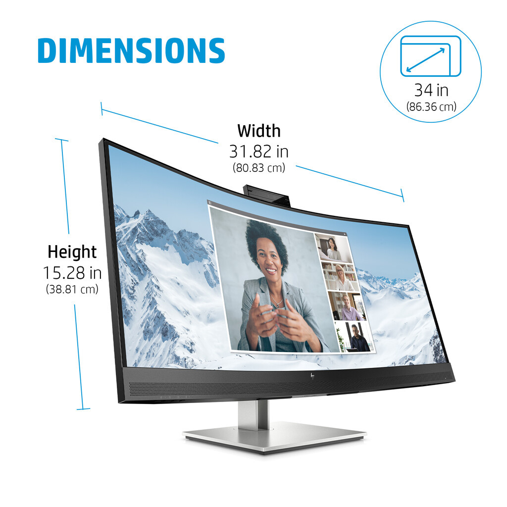 HP E34m G4 WQHD Curved USB-C Conferencing Monitor - Image 12