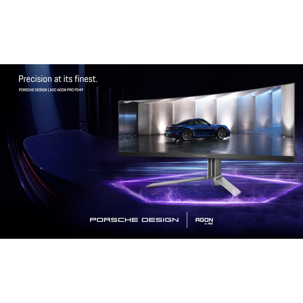 AOC Porsche PD49 computer monitor 124.5 cm (49") 5120 x 1440 pixels DQHD QD-OLED Black, Silver - Image 15